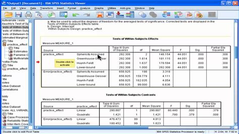 Oneway Repeated Measures Anova Spss Part3 Youtube