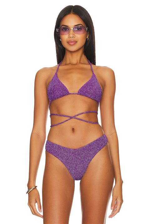 Nookie Dynasty Wrap Tri Bikini Top In Purple Revolve