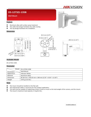 Hikvision DS 1273ZJ 135B CCTV Accessory Data Sheet Manualzz