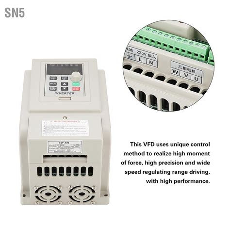 Sn5 220v เฟสเดียวไดรฟ์ความถี่ตัวแปร Vfd ตัวควบคุมความเร็วสำหรับมอเตอร์ Ac 3 เฟส 4kw Shopee