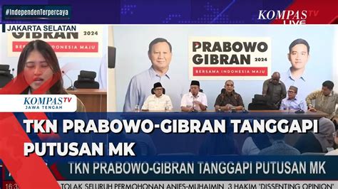 TKN Prabowo Gibran Tanggapi Putusan MK YouTube