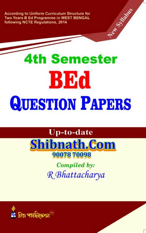 B Ed Th Semester Book Bed Question Papers By R Bhattacharya Version