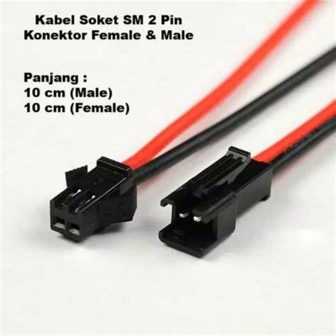 Jual Kabel Soket Sm Pin Konektor Famale Cm Male Cm Kab