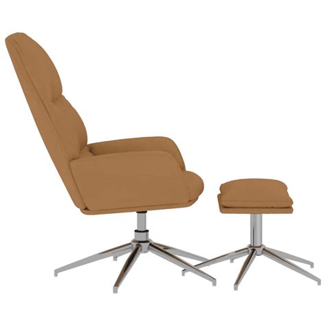 Rho Fauteuils Chaise De Relaxation Avec Tabouret Taupe Similicuir