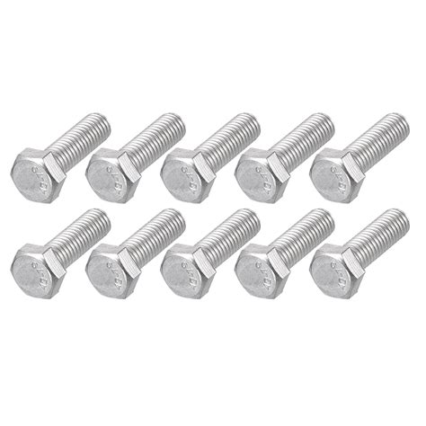 METALLIXITY Hex Bolts M4 0 7x16mm 50Pcs 304 Stainless Steel Coarse