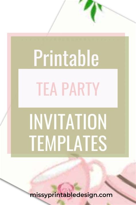 A Pink Tea Party Card With The Words Printable Tea Party Invitation