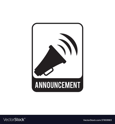 Announcement Logo Label Design Template Royalty Free Vector