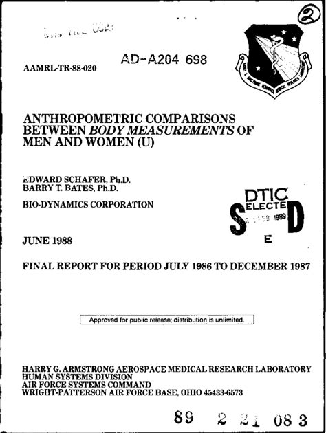 Fillable Online Anthropometric Comparisons Between Body Measurements Of