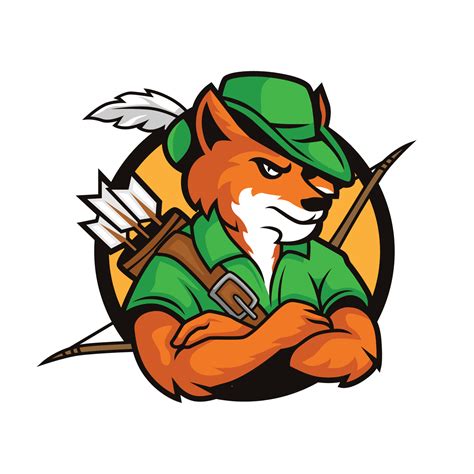 A Cartoon Character Fox Dressed As An Archer With Hat And Bow And Arrow