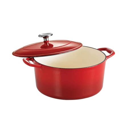 Tramontina Gourmet 5 5 Qt Round Enameled Cast Iron Dutch Oven In Gradated Red With Lid 80131