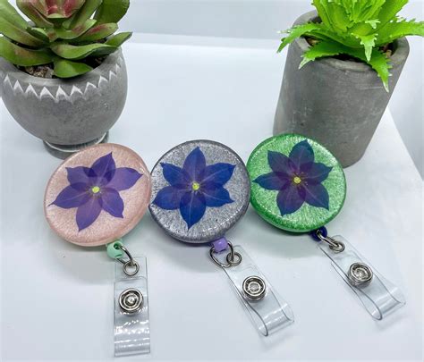 Cute Retractable Resin Badge Holders With Flowers - Etsy