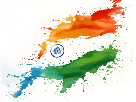 Premium Ai Image Tricolor Indian Flag Watercolor