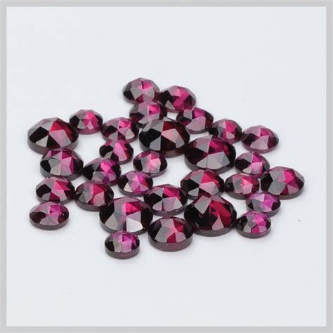 Rhodolite Garnet Rose Cut Gemstones Round Mm The Bazaar