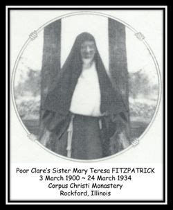 Sr Mary Teresa Ann Fitzpatrick 1900 1934 Monumento Find A Grave