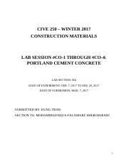 CIVE 250 Concrete Lab CIVE 250 WINTER 2017 CONSTRUCTION MATERIALS LAB