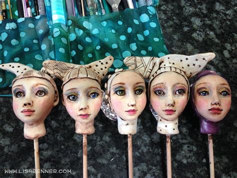 This Is A Series Of Polymer Clay Heads In Progress For Some Art Dolls