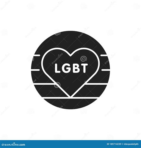 LGBT Pride Black Glyph Icon Lesbian Gay Bisexual Transgender