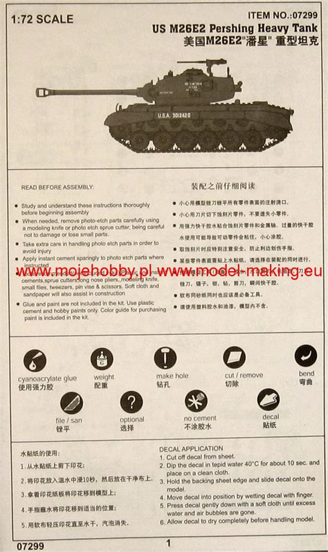 Us M E Pershing Heavy Tank Model Do Sklejania Trumpeter