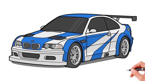 How To Draw A BMW M3 E46 GTR 2005 From Need For Speed Most Wanted