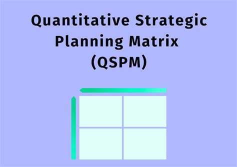 Quantitative Strategic Planning Matrix Qspm