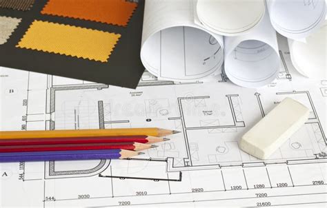 Architectural Blueprint of Office Building Stock Image - Image of ...