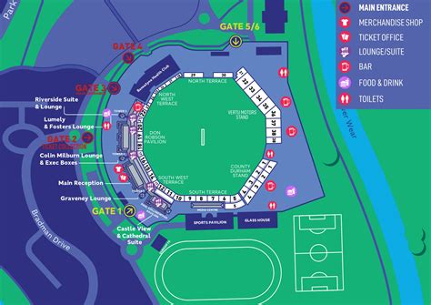 England v Sri Lanka ground map - Durham Cricket
