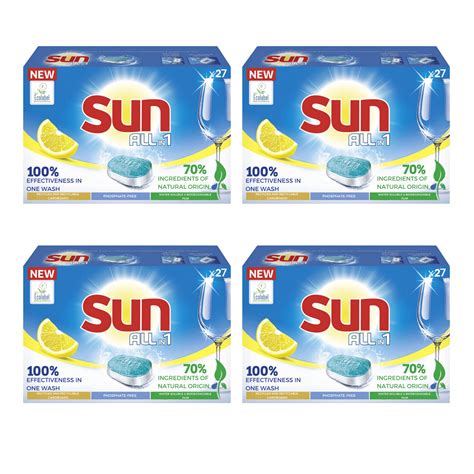 Pachet Detergent De Vase Pentru Masina De Spalat Sun All In One Lemon