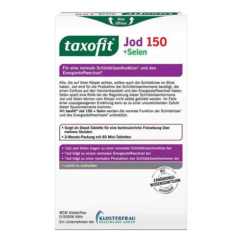 Taxofit Jod 150 Selen Tabletten 60 St Bei APONEO Kaufen