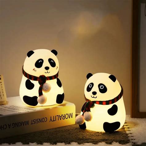 Panda Night Light Tap Control L Mpada De Controle De Torneira De