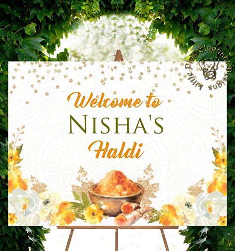 Haldi Sign As Welcome To Haldi Signs Haldi Welcome Signs Etsy