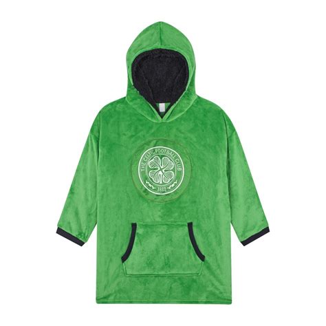 Celtic Fc Boys Hoodie Oversized Hooded Lounge Gown Fleece Blanket