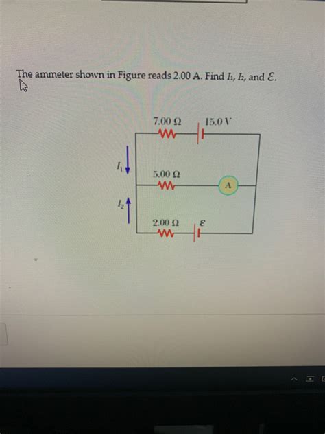 Answered The Ammeter Shown In Figure Reads 2 00 Bartleby