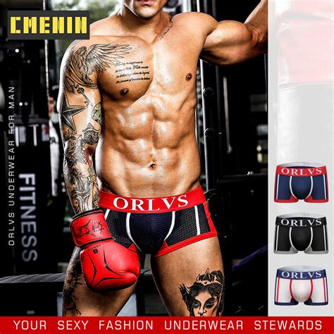 1 Pieces New Brand Cotton Sexy Men Underwear Boxer Trunks Quick Dry