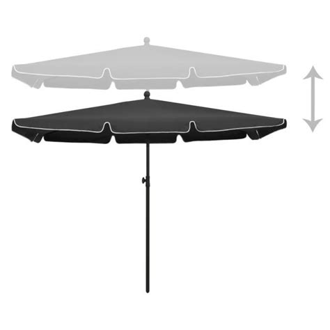 HUA Parasols voiles d ombrage Parasol de jardin avec mât 210x140