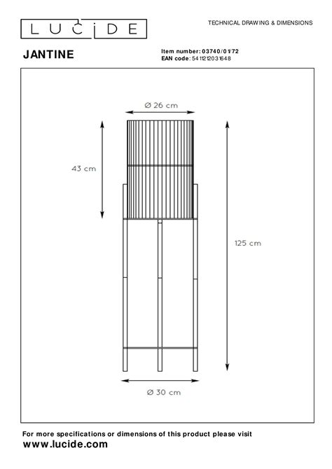 Lucide JANTINE Lampadaire Ø 30 cm 1xE27 Bois clair LUCIDE