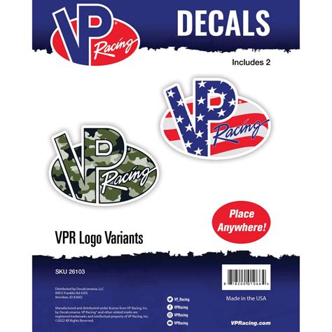 VP Racing Logo Decals - Set of 2 VP Racing Fuels American Flag & Green ...