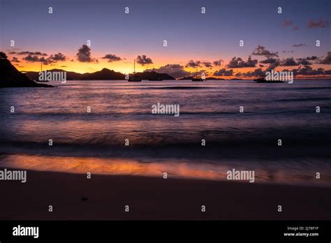 Anse Patates Beach La Digue Island Seychelles White Beach With Blue