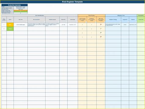 Risk Register Template Excel Free Risk Register Templates Smartsheet