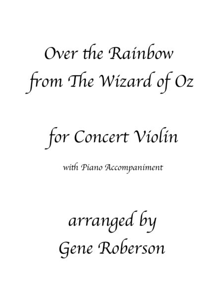 Over The Rainbow From The Wizard Of Oz Arr Gene Roberson By Judy