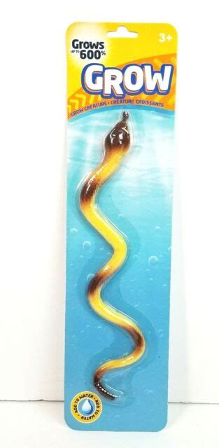 Grow Creature Yellow Brown Rubber Snake Toy Figure Grows Up To 600 In