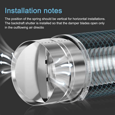 6 Inch Backdraft Damper One Way Airflow Duct Damper 6 Inch Ducting Insert