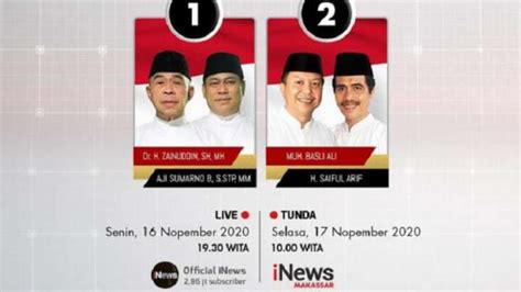 Debat Pilkada Selayar Tonton Di Youtube Official Inews Nanti Malam