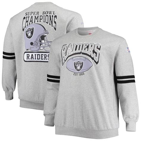 Mens Las Vegas Raiders Mitchell And Ness Heathered Gray Big And Tall