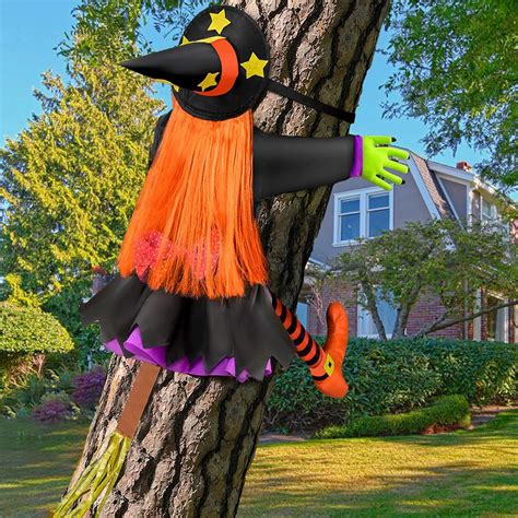 Amazon Large Crashing Witch Into Tree Halloween Decorations