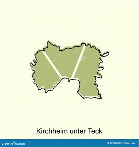 Kirchheim Unter Teck City Map Illustration Simplified Map Of Germany