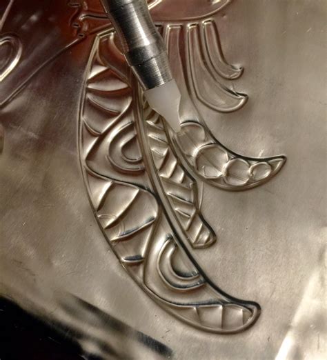 Mercart The Metal Embosser Tangles On Pewter And A Rooster Stencil