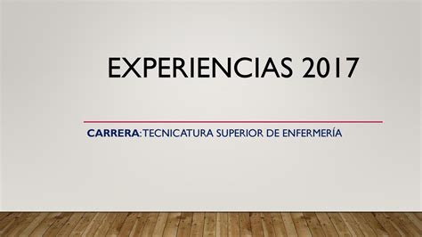 Carrera Tecnicatura Superior De Enfermer A Ppt Descargar