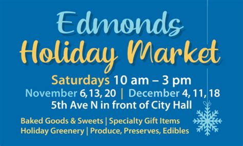 Downtown Holiday Market Returns For 7th Season City Of Edmonds Wa