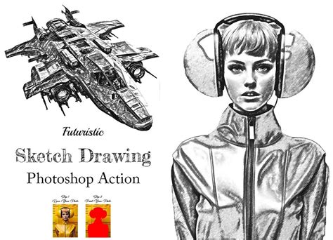 Futuristic Sketch Drawing Photoshop Acti Graphic by hmalamin8952 · Creative Fabrica