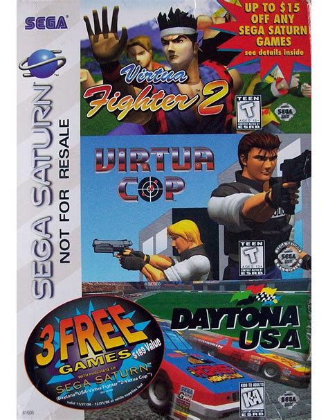 Sega Saturn Virtua Fighter Virtua Cop Daytona Usa Triple Pack